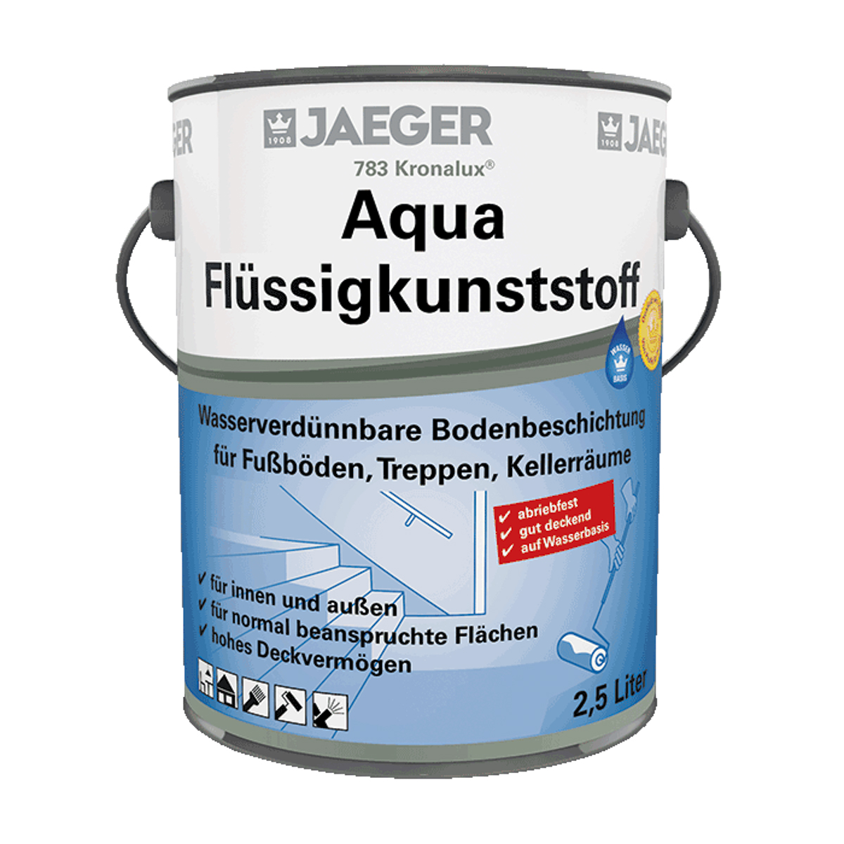 Jaeger Kronalux Aqua Flüssigkuns. 750 ml 7837030-071 RAL 7030 Steingrau